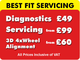 Diagnostics from £49.00, Servicing from £99, and 3D Wheel Alignment from only £60 at our Glasgow Garage